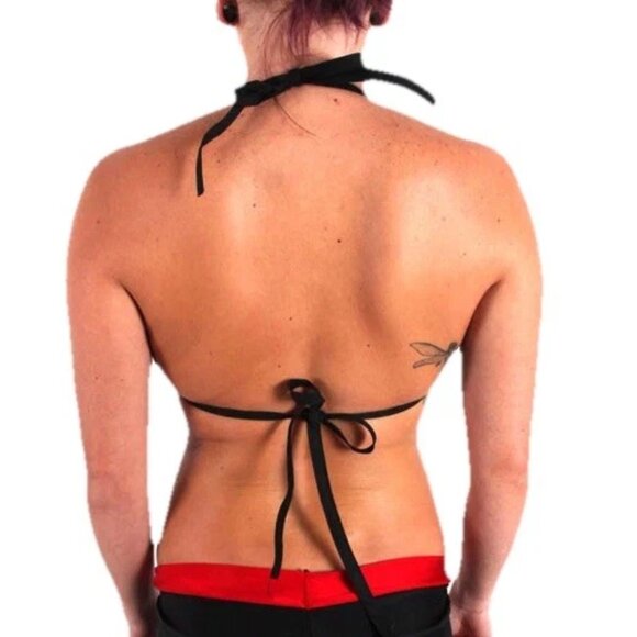 Furry Bra Top Neon Green Bikini Small Womens Cosplay Costume Cyber Goth Festival - Picture 2 of 3